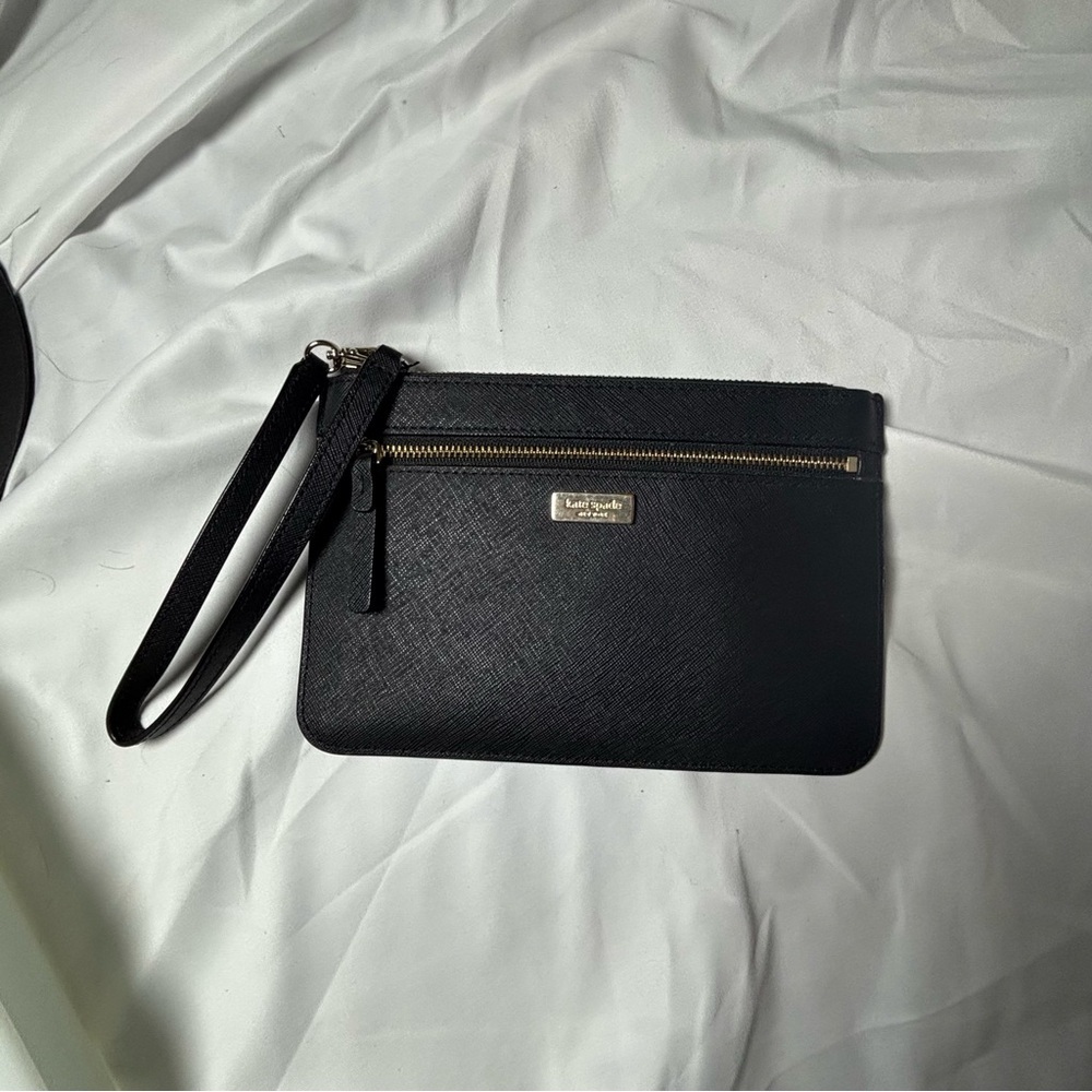 Kate Spade Black Clutch with Gold Accents